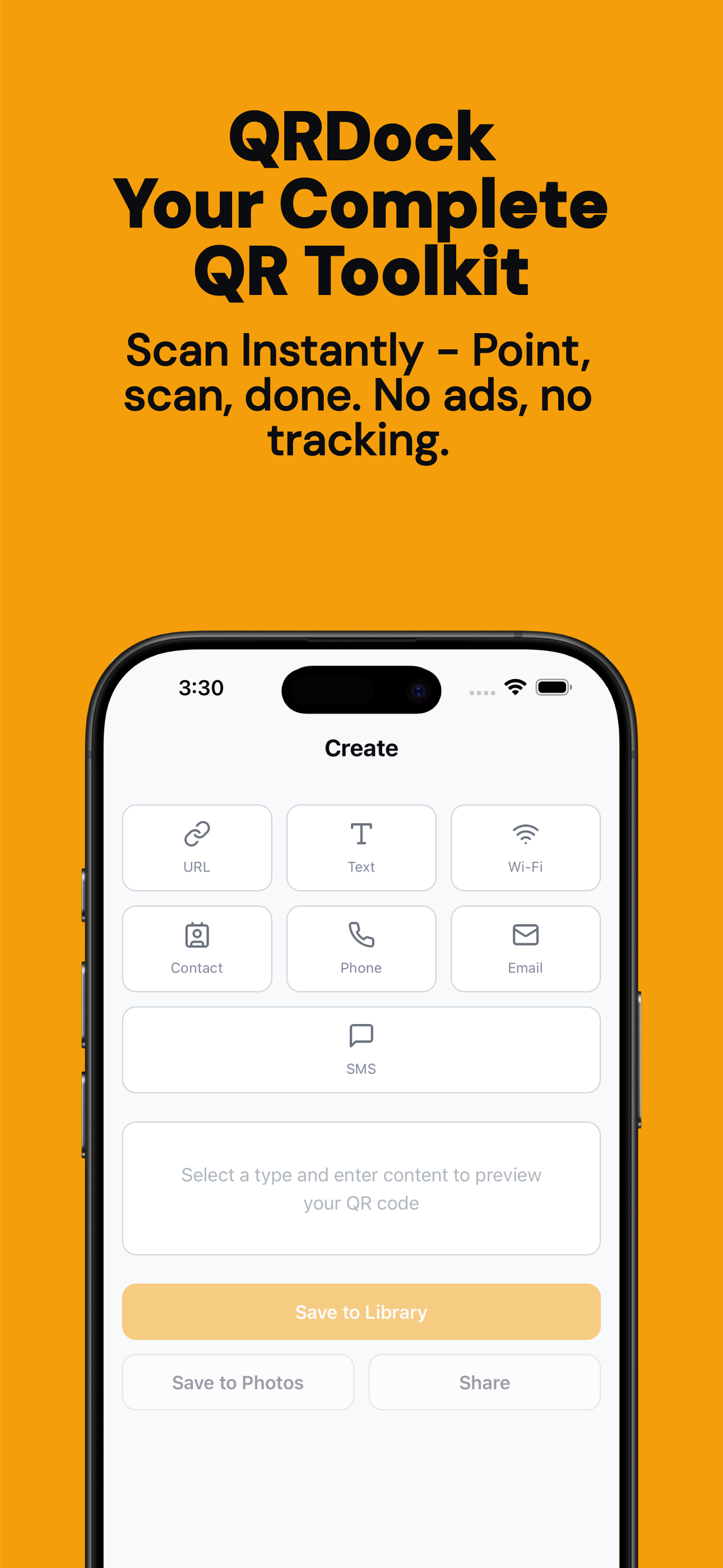 QRDock screen 1